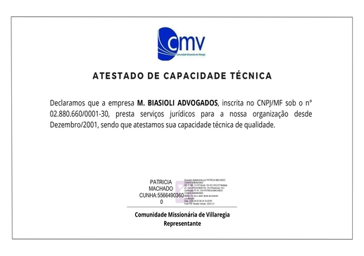 Imagem atestado técnico CMV