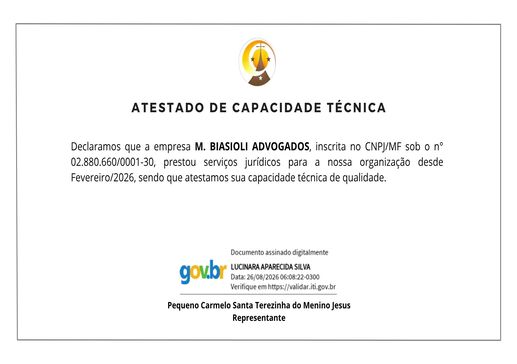 Imagem atestado técnico pequeno caramelo